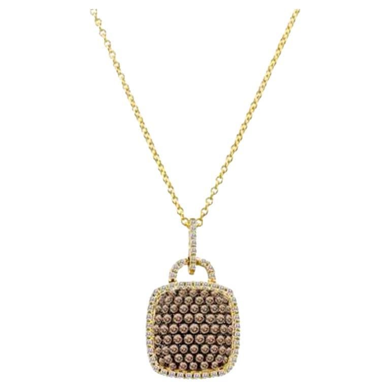 Pendentif de vente en forme de grand chantillon avec diamants chocolat et diamants Vanilla