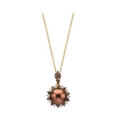 Grand Sample Sale Pendant Featuring Chocolate Pearls Chocolate Diamonds