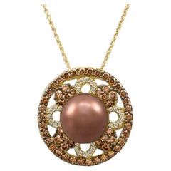 Grand Sample Sale Pendant featuring Chocolate Pearls Chocolate Diamonds , Vani