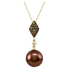 Grand Sample Sale Pendant Featuring Chocolate Pearls Vanilla Diamonds