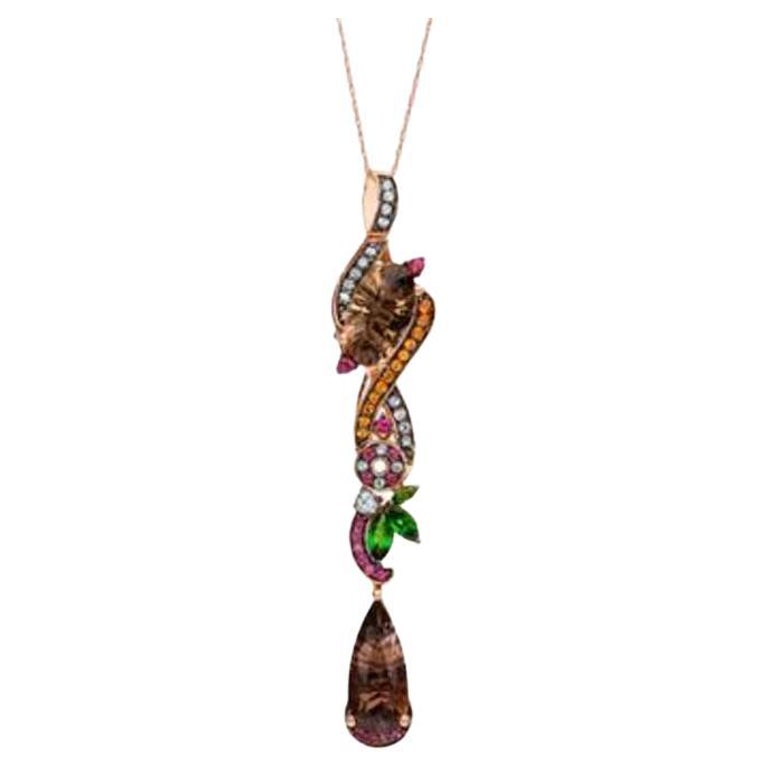 Grand Sample Sale Pendant Featuring Chocolate Quartz, Pistachio Diopside For Sale at 1stDibs