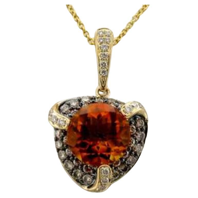 Pendentif de vente Grand Échantillon avec citrine couleur canneberge et diamants