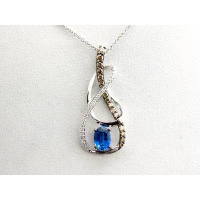 Grand Sample Sale Pendant Featuring Cornflower Sapphire Chocolate Diamonds