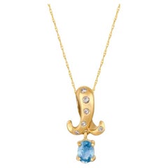 Grand Sample Sale Pendant featuring Cornflower Sapphire set in 14K Honey Gold