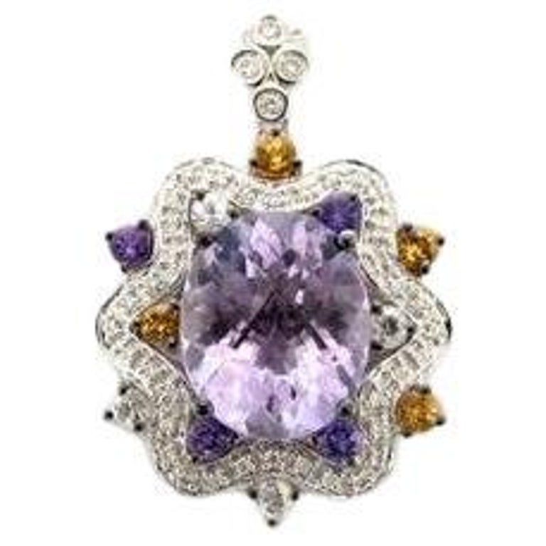 Grand Sample Sale Pendant Featuring Cotton Candy Amethyst, Mint Julep