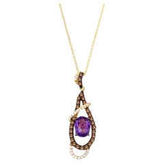 Grand Sample Sale Pendant Featuring Grape Amethyst Chocolate Diamonds