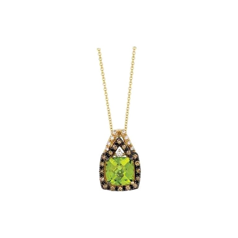Groer Muster Sale-Anhnger mit grnem Apfel-Peridot und Vanilla-Diamanten