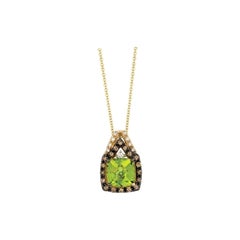 Groer Muster Sale-Anhnger mit grnem Apfel-Peridot und Vanilla-Diamanten
