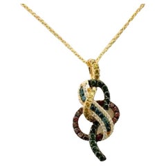 Grand Sample Sale Pendant Featuring Kiwiberry Green Diamonds, Blueberry