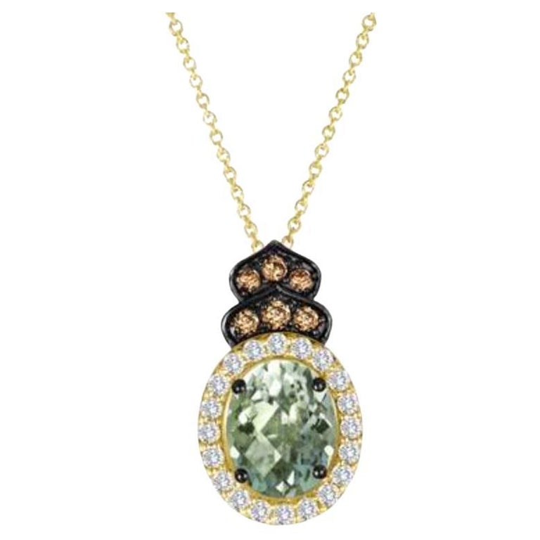 Grand Sample Sale Pendant Featuring Mint Julep Quartz, Chocolate Quartz