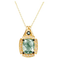 Grand Sample Sale Pendant Featuring Mint Julep Quartz, Green Sapphire Vanilla