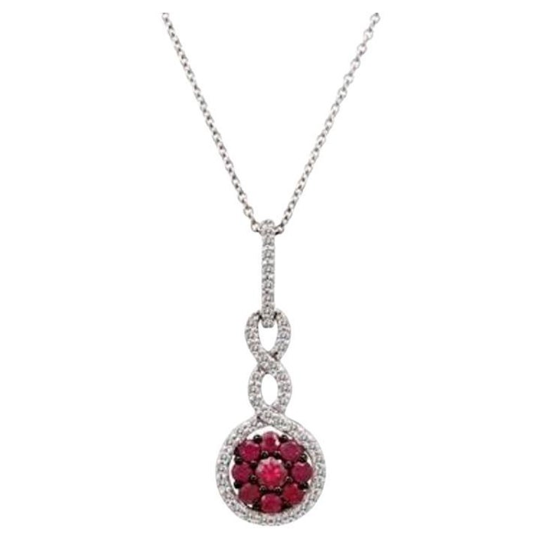 Grand Sample Sale Pendant Featuring Passion Ruby Vanilla Diamonds Set in 14k V For Sale at 1stDibs