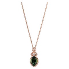 Grand Sample Sale Pendant Featuring Pistachio Diopside Vanilla Diamonds Set