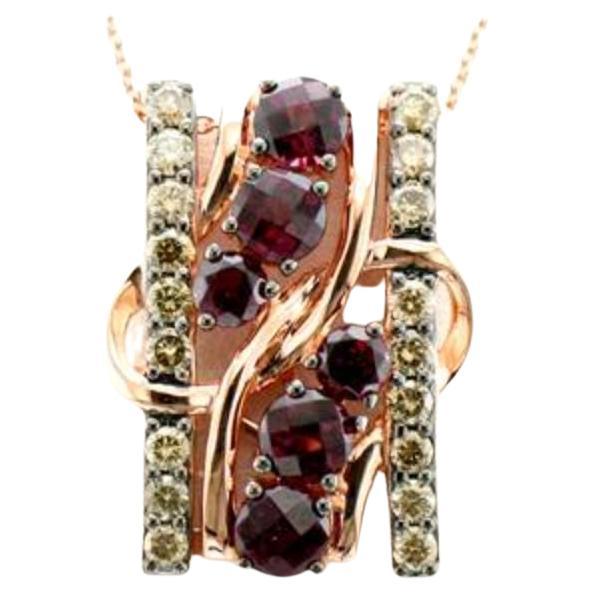 Grand Sample Sale Pendant Featuring Raspberry Rhodolite Chocolate Diamonds For Sale