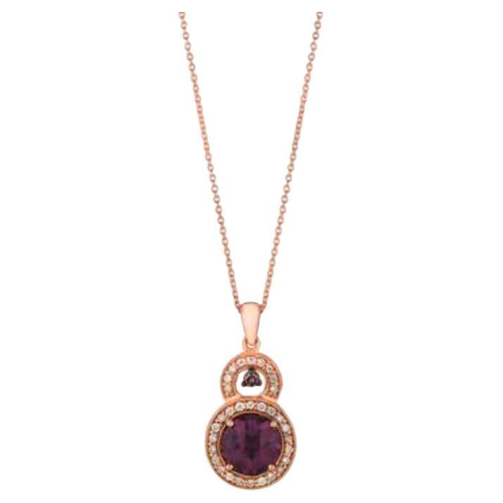 Grand Sample Sale Pendant Featuring Raspberry Rhodolite Chocolate Diamonds For Sale