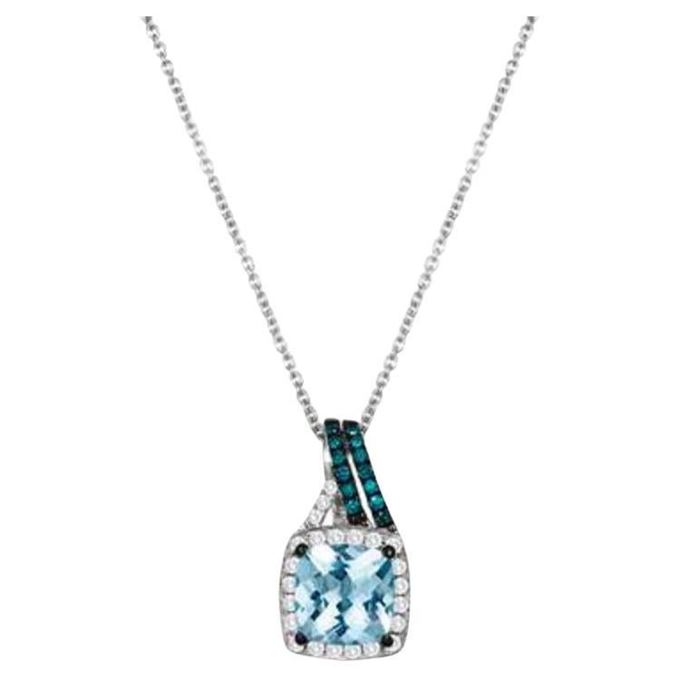 Grand Sample Sale Pendant featuring Sea Blue Aquamarine Vanilla Diamonds , Blu