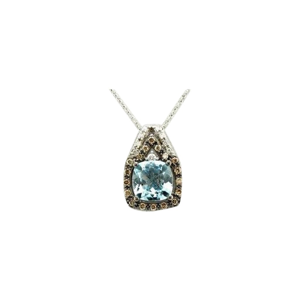 Groer Muster Sale-Anhnger mit Meeresblauem Aquamarin und Vanilla-Diamanten