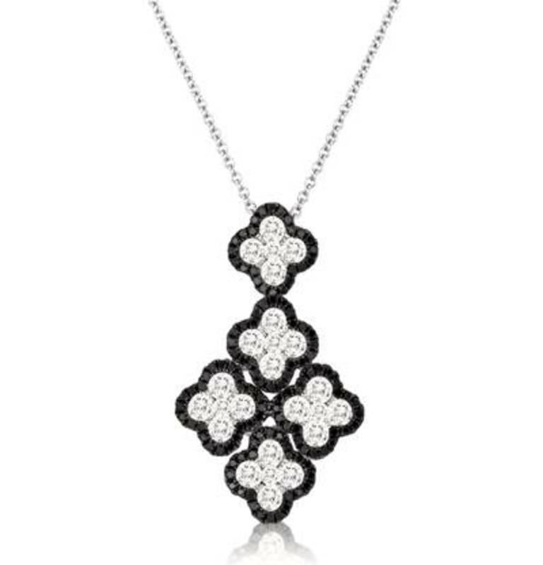 Grand Sample Sale Pendant featuring 1 1/3 cts. Vanilla Diamonds®, 3/8 cts. Blackberry Diamonds® set in 14K Vanilla Gold®

