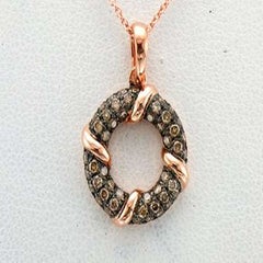 Pendentif de vente grand échantillon avec 1/2 cts. Diamants couleur chocolat sertis