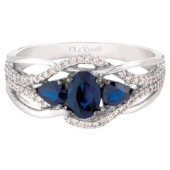 Grand Sample Sale Ring Featuring 7/8 Cts. Blueberry Sapphire, 1/6 Cts. Vanilla