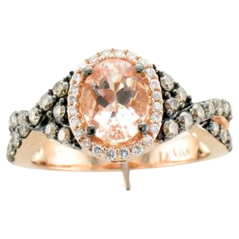 Grand Sample Sale Ring Featuring 7/8 Cts. Peach Morganite, 1/2 Cts For Sale