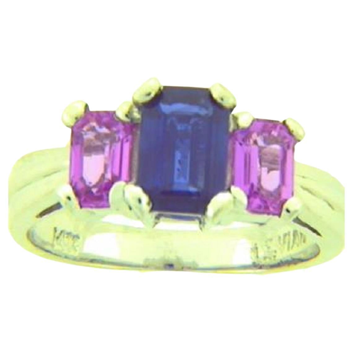 Grand Sample Sale Ring Featuring Bubble Gum Pink Sapphire, Blueberry
