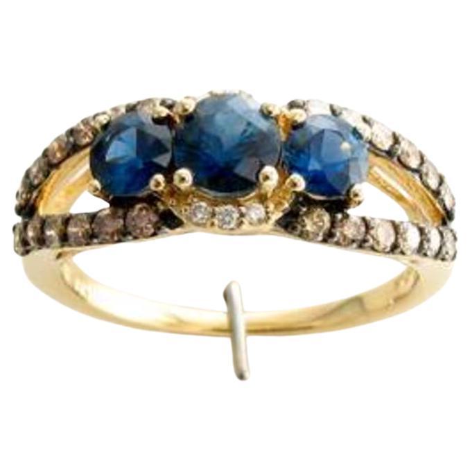 Grand Sample Sale Ring Featuring Blueberry Sapphire Chocolate Diamonds For Sale