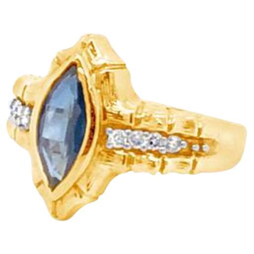 Grand Sample Sale Ring featuring Blueberry Sapphire set in 14K Honey Gold For Sale