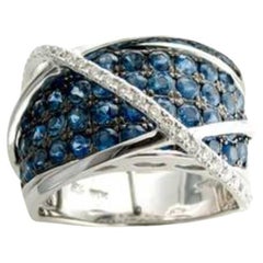 Grand Sample Sale Ring featuring Blueberry Sapphire Vanilla Diamond set 