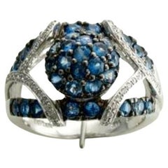 Grand Sample Sale Ring Featuring Blueberry Sapphire Vanilla Diamonds Set