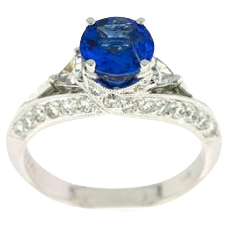 Grand Sample Sale Ring featuring Blueberry Sapphire, White Sapphire Vanilla Dia For Sale