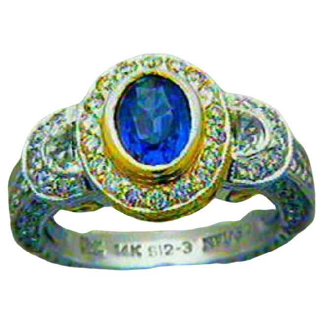 Grand Sample Sale Ring Featuring Blueberry Sapphire, White Sapphire Vanilla For Sale