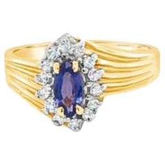 Grand Sample Sale Ring featuring Blueberry Tanzanite set in 14K Honey Gold