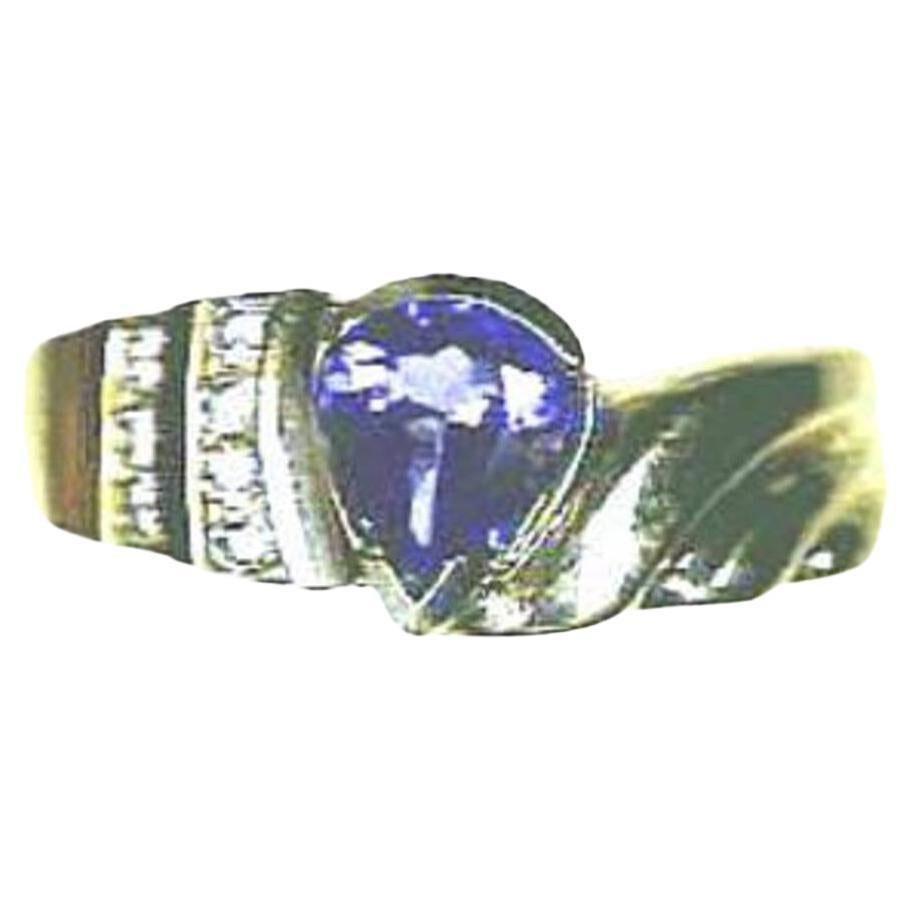 Grand Sample Sale Ring Featuring Blueberry Tanzanite Set in 14k Honey