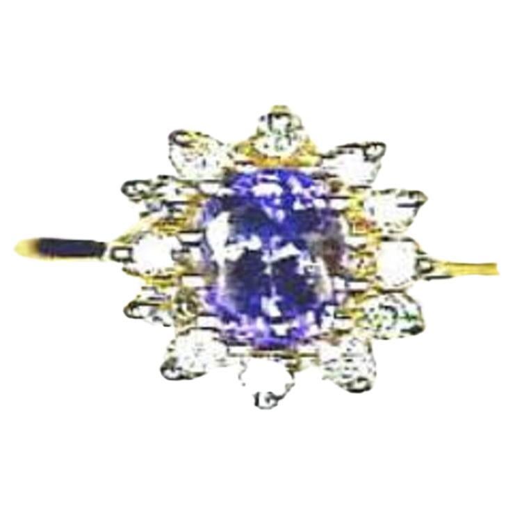 Grand Sample Sale Ring featuring Blueberry Tanzanite set in 14K Honey Gold For Sale