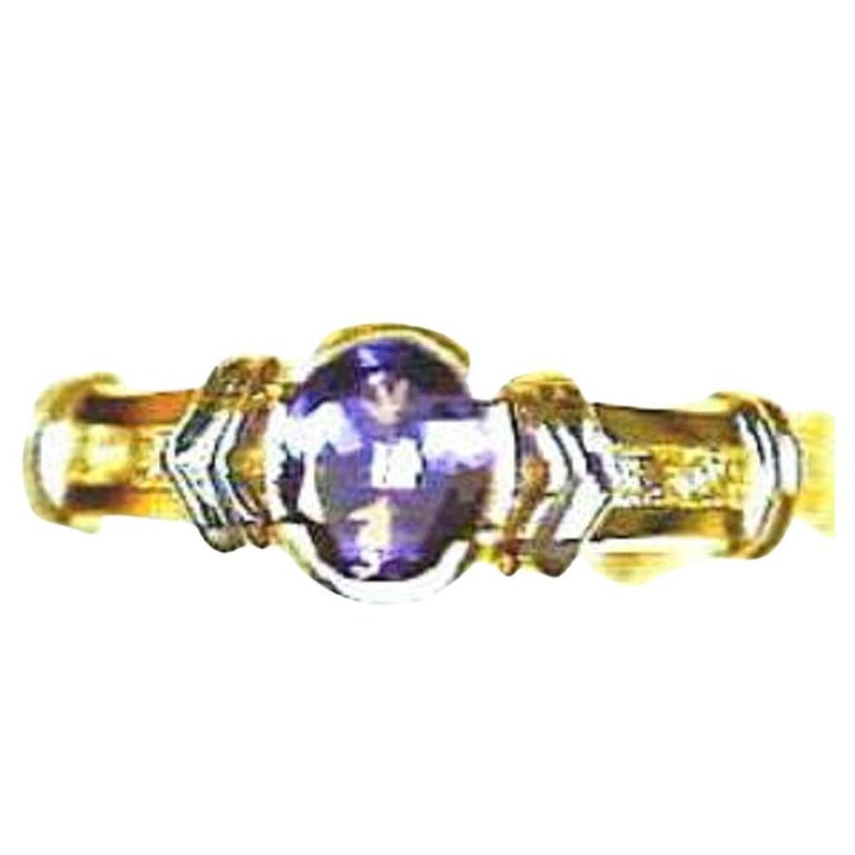 Grand Sample Sale Ring Featuring Blueberry Tanzanite Set in 14K Two
