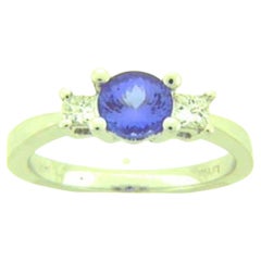 Grand Sample Sale Ring Featuring Blueberry Tanzanite Set in 14k Vanilla Gold