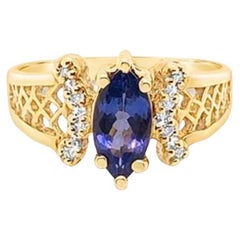Grand Sample Sale Ring featuring Blueberry Tanzanite set in 18K Honey Gold