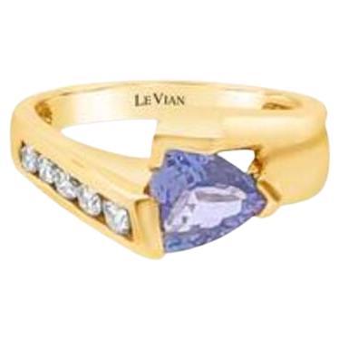 Grand Sample Sale Ring Featuring Blueberry Tanzanite Set in 18K Honey Gold