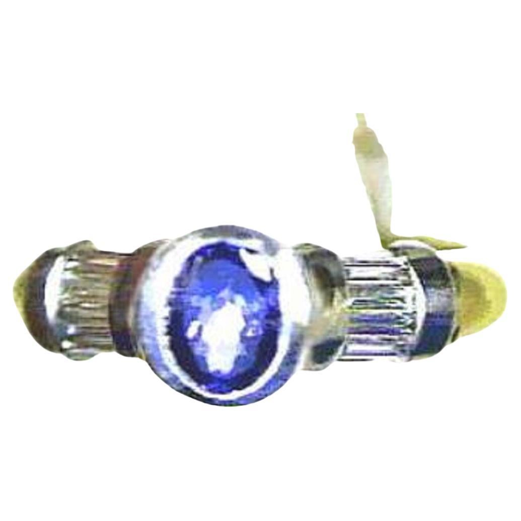 Grand Sample Sale Ring Featuring Blueberry Tanzanite Set in 18K Two Tone Gold For Sale