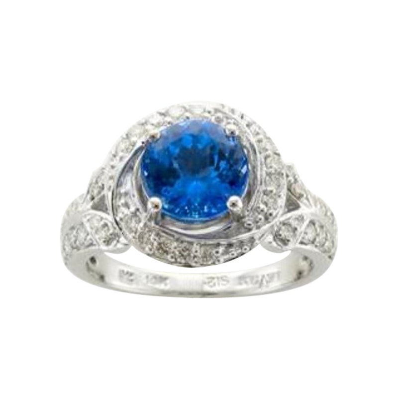 Anillo de la Gran Venta de Muestras con tanzanita arándano y diamantes vainilla