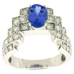 Grand Sample Sale Ring featuring Blueberry Tanzanite Vanilla Diamonds