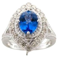 Grand Sample Sale Ring Featuring Blueberry Tanzanite Vanilla Diamonds Set 