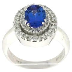 Grand Sample Sale Ring featuring Blueberry Tanzanite Vanilla Diamonds set 