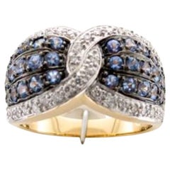 Grand Sample Sale Ring Featuring Blueberry Tanzanite Vanilla Diamonds Set