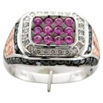 Grand Sample Sale Ring featuring Bubble Gum Pink Sapphire Blackberry Diamonds For Sale