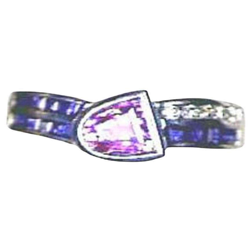 Grand Sample Sale Ring Featuring Bubble Gum Pink Sapphire, Blueberry Sapphire For Sale