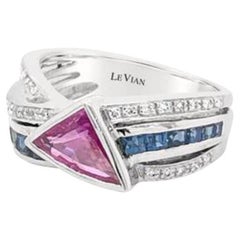 Grand Sample Sale Ring featuring Bubble Gum Pink Sapphire, Blueberry Sapphire