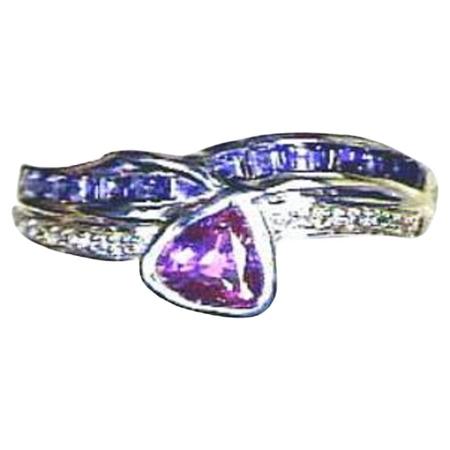 Grand Sample Sale Ring featuring Bubble Gum Pink Sapphire, Blueberry Sapphire