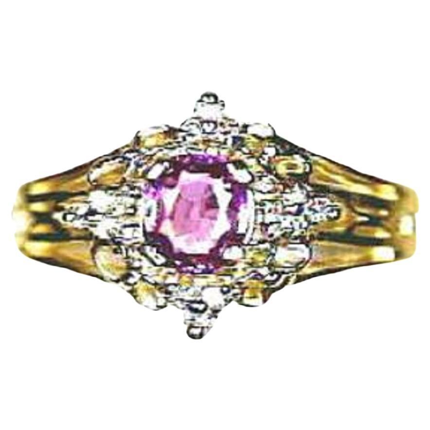 Grand Sample Sale Ring Featuring Bubble Gum Pink Sapphire Set in 14K